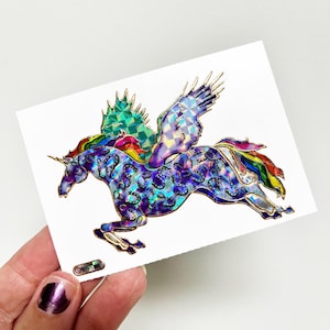 Vintage Prismatic Unicorn Pegasus Large Vending Machine Sticker - 1998 New in Sleeve
