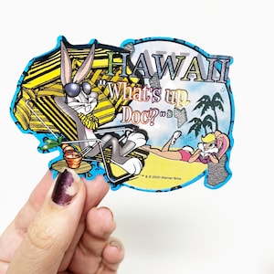 Vintage HAWAII Bugs & Lola Bunny Looney Tunes Y2K Large Vending Machine Sticker - New in Sleeve