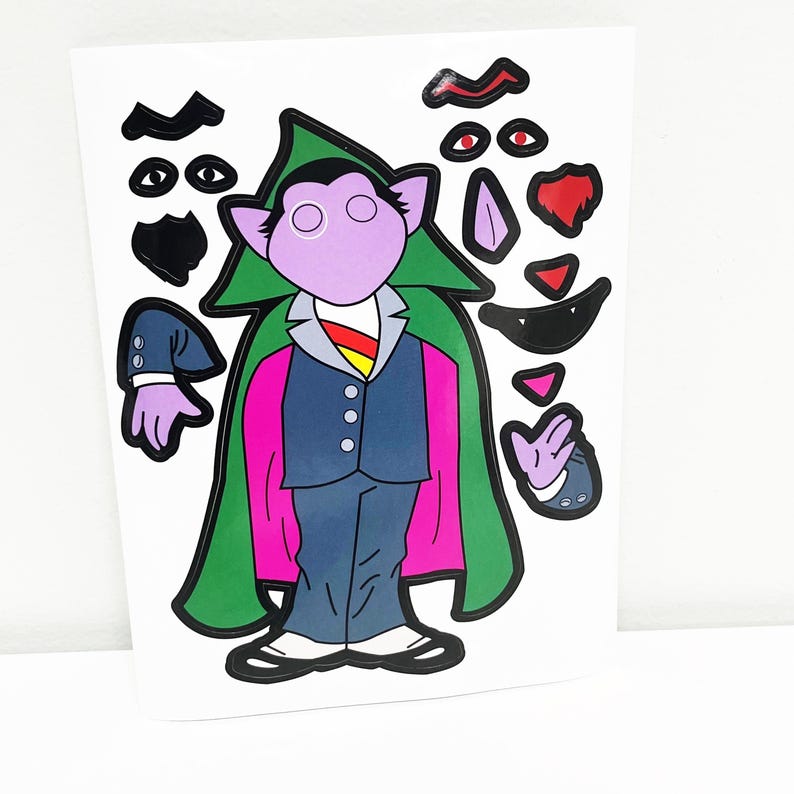 Sesame Street Count Von Count Build a Character Sticker Sheet - Muppets ...