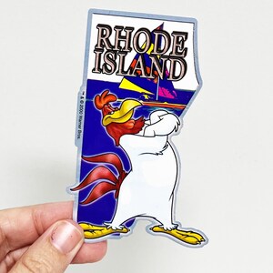 Vintage RHODE ISLAND Foghorn Leghorn Looney Tunes Y2K Large Vending Machine Sticker - New in Sleeve