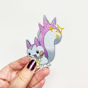 Pokemon Shiny Pachirisu Pink Glitter Prismatic Squirrel Vinyl Sticker