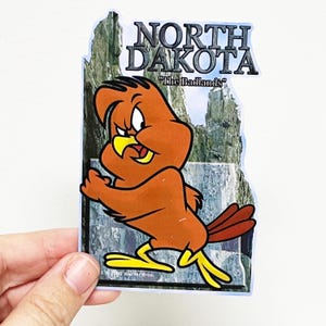 Vintage NORTH DAKOTA Henery Hawk Looney Tunes Y2K Large Vending Machine Sticker - New in Sleeve