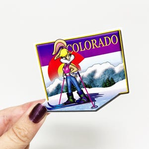 Vintage COLORADO Lola Bunny Skis Y2K Looney Tunes Large Vending Machine Sticker - New in Sleeve