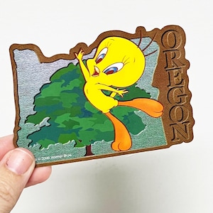 Vintage OREGON Tweety Bird Looney Tunes Y2K Large Vending Machine Sticker - New in Sleeve
