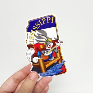 Vintage MISSISSIPPI Bugs Bunny Looney Tunes Y2K Large Vending Machine Sticker - New in Sleeve