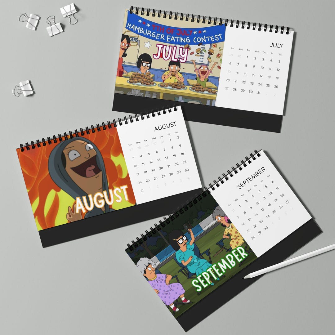 Desktop Calendar, Bobs Burgers 2025 Deal Calendar, Wall Calendar, Funny