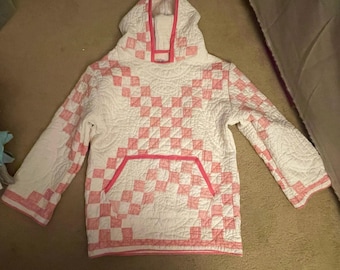 Patchwork hoodie - Upcycled from Pre-loved textiles! One of a kind :)