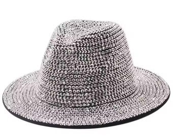 Betmar New York‎ Black Fedora Hat Rhinestone Crystal Accent Style Betmar New York Black Fedora Hat Rhinestone Crystal Accent  main image 2