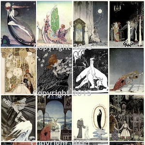 Kay Nielsen VINTAGE Collage Sheet 101 Digital RARE Ilustrations Instant Digital Download