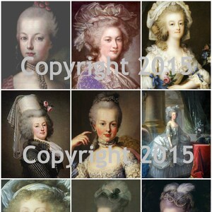 Printable Vintage Marie Antoinette 101 Collage Sheet  Instant Digital Download,  Flowers, Scrapbook Embellishments