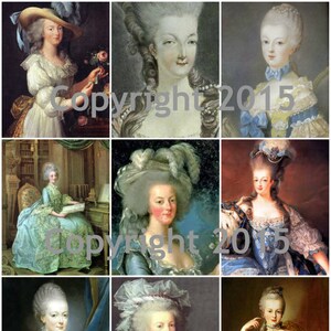 Printable Vintage Marie Antoinette 102 Collage Sheet  Instant Digital Download,  Flowers, Scrapbook Embellishments