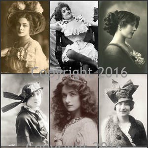 Printable Vintage Women  Photo Images  Collage Sheet.  Instant Digital Download, Mother&#39;s Day, Scrapbook Embellishments