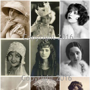 Printable Vintage Women  Photo Images  Collage Sheet.  Instant Digital Download, Mother&#39;s Day, Scrapbook Embellishments