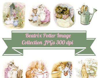 48 Peter Rabbit and Friends Collection JPG Image  Files Instant Download, Beatrix Potter  Art Images