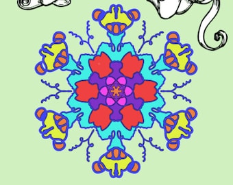 Color Me Calm 30 Mandala Snowflake Design Patterns Coloring Book For Adults To Print PDF Digital Download