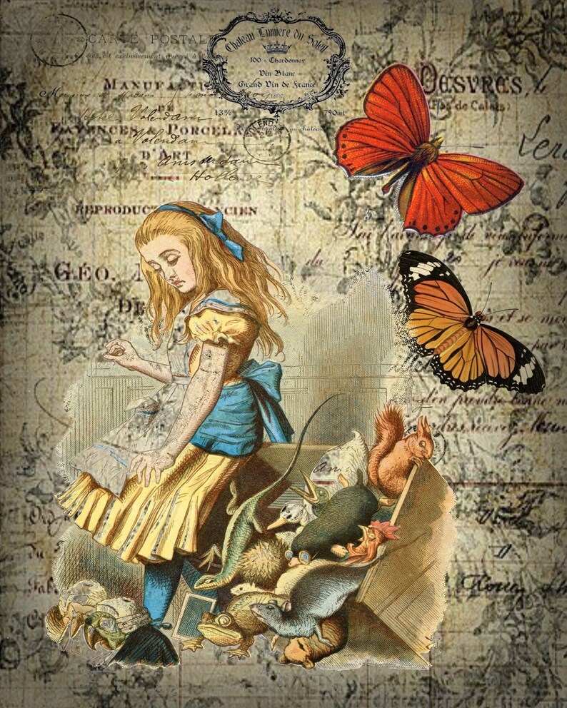 Printable Vintage Alice In Wonderland Illustration By John Etsy Printable Vintage Alice In Wonderland Illustration By John Etsy