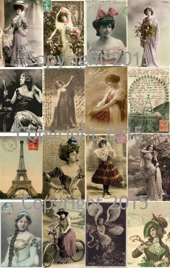 Vintage Women Photo Collage #104 Collage Sheet