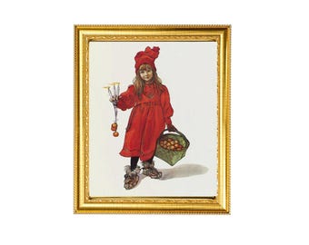 Brita as Iduna by Carl Larsson Printable Wall Art | Vintage Scandinavian Portrait| Digital Download | Nordic Decor  | 8 x 10" and 11 x 14"