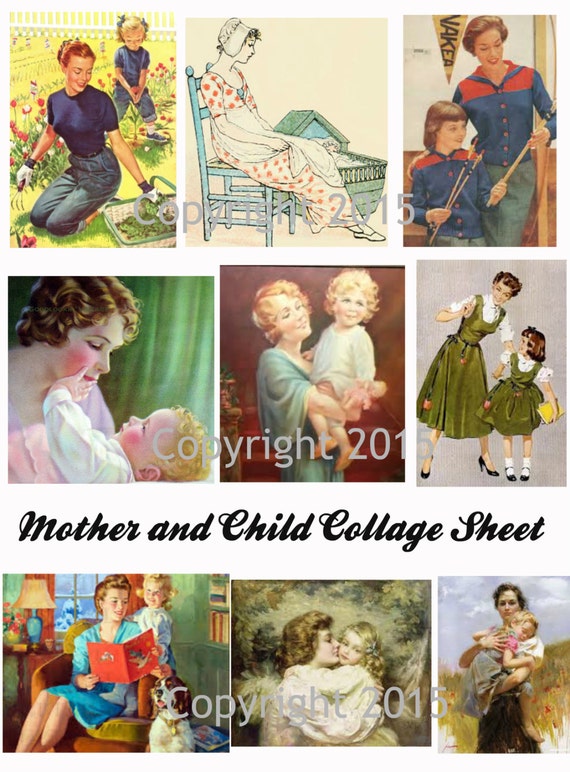 Vintage Women Photo Collage #104 Collage Sheet