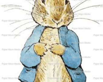 Digital Illustration, Beatrix Potter Peter Rabbit, Instant Download, Decoupage, Nursery Decor, Baby Shower, Scrapbook, Art JPG  and PDF file