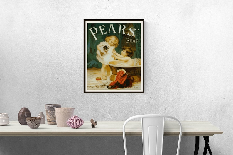 Printable Vintage Ephemera Pear's Soap Ad Art Print Instant Digital Download, Ephemera Art Print JPG and PDF Files image 3