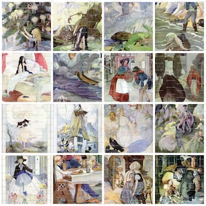 Beautiful Collection of Vintage Fairy Tale Images by Anne Anderson, Decorate Nursery, Digital Graphics, Illustrations, Instant Download JPG