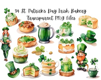 34 Celtic Saint Patrick's Day Bakery  #2 Images Clip Art Transparent PNG Files Instant Download, Scrapbooking, Card making, digital