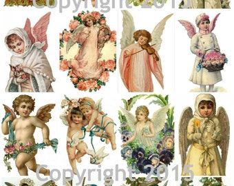 Victoriaanse afbeeldingen collageblad, digitale scrapbooking, prints, instant digitale download