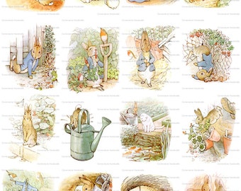 Beatrix Potter Peter Rabbit  Digital Collage Sheet Instant Download