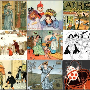 ON SALE!   Super Over 1000 Nursery Images, Illustrations, Nursery Rhymes, Mother Goose, Greenaway, Potter, Digital Download, Children&#39;s