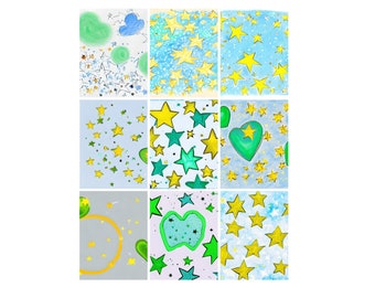 Celtic St Patrick's Day Stars and Hearts Collage Sheet Tags  for Altered Art, Scrapbooking, Card making Instant Download JPG and PDF File