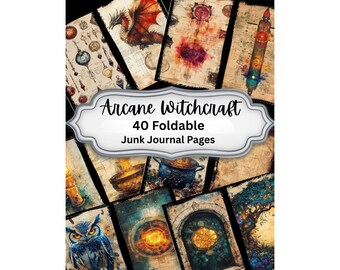 Arcane Witchcraft faltbare Junk Journal Seiten | 40 Seiten | Gothic Grimoire Ephemera | PDF Digitaler Download