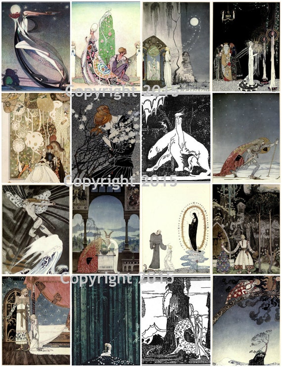Kay Nielsen VINTAGE Collage Sheet 101 Digital RARE Ilustrations Instant Digital Download