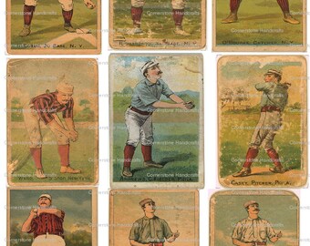 Vintage Baseball Cards 103 Collage Sheet Instant Digital Download