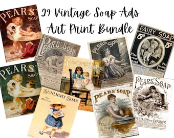 Vintage Soap Ads Printable Collection – Antique Pears’ Soap & Victorian Advertising Ephemera for Junk Journals, Scrapbooking, Wall Art