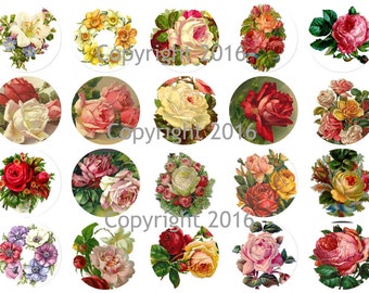 May include: A set of 16 vintage-style floral clipart images featuring roses, lilies, and other flowers in various colors and arrangements. The images are perfect for crafting, scrapbooking, and other creative projects.