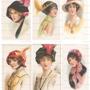 Collage Sheet Vintage Hats 104 Instant Digital Download
