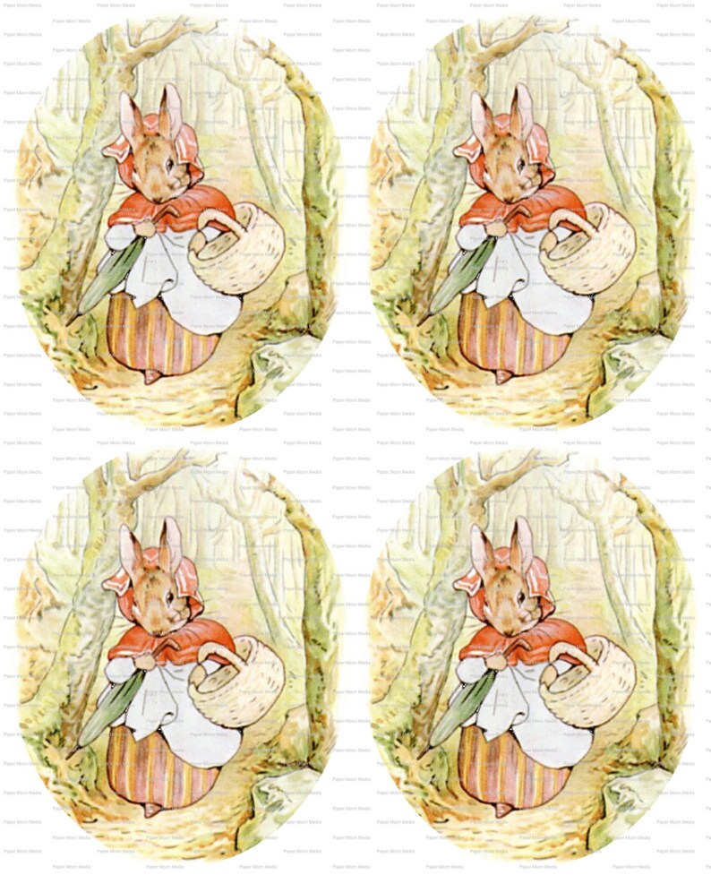 Set of 5 Beatrix Potter Mother Rabbit Digital Collage Sheets Etsy