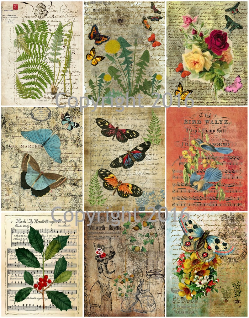 Printable Vintage Ephemera Labels Collage Sheet #7 Instant Digital ...