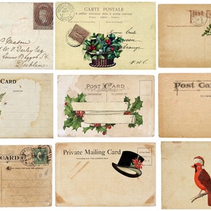 Alice au pays des merveilles 9 Cartes postales de Noel, Digital Scrapbooking, ATC, Gift Tags Instant Digital Download JPG et PNG