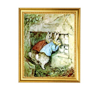 Vintage Victorian Beatrix Potter Peter Rabbit "Peter and Benjamin" Art Print Poster, Nursery, Shower Gift, Baby 8 x 10 PDF and JPG