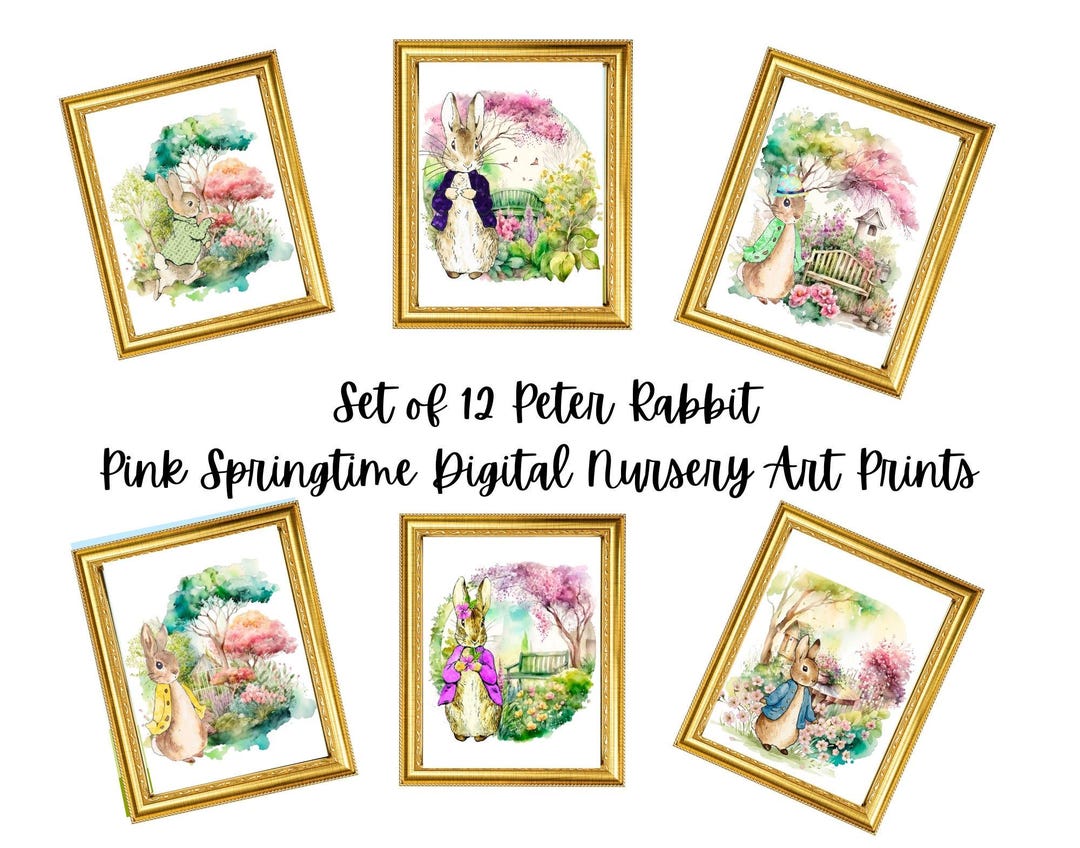 Peter Rabbit Spring Time Collection Set of 12 Watercolor