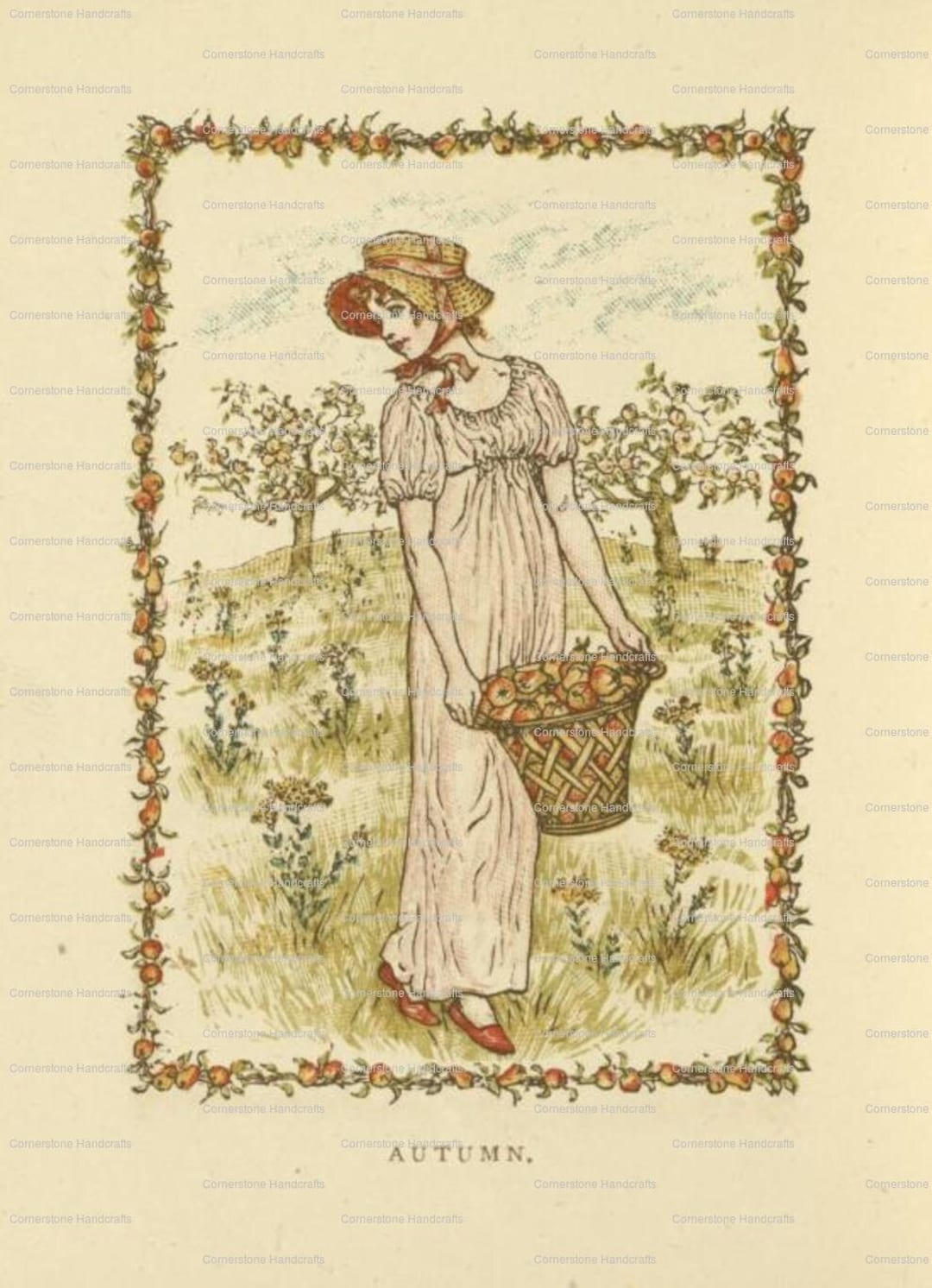 アンティーク ケイト・グリーナウェイ 初版挿絵 羊と一緒に アンティーク ケイト・グリーナウェイ 初版挿絵 羊と一緒に