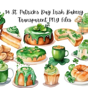 34 Celtic Saint Patrick&#39;s Day Bakery  Images Clip Art Transparent PNG Files Instant Download, Scrapbooking, Card making, digital