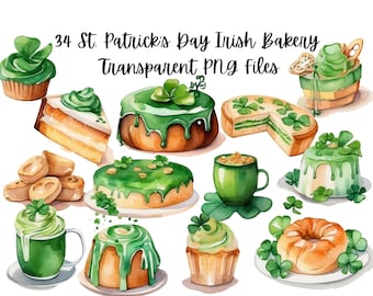 34 Celtic Saint Patrick's Day Bakery  Images Clip Art Transparent PNG Files Instant Download, Scrapbooking, Card making, digital