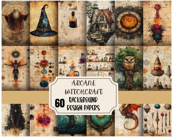 Arcane Witchcraft Journal Seiten, 60 bedruckbare Papiere #2, Alchemie Symbole, Occult Vintage Ephemera, Dark Academia | PDF Digitaler Download