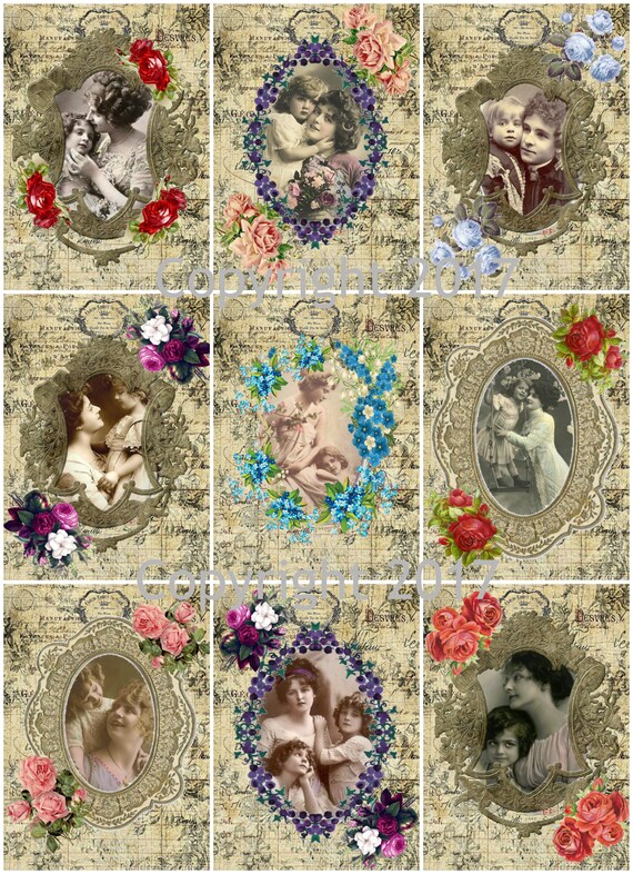 Labels Altered Art Scrapbooking Vintage Ad Posters Collage Sheet 102 for Scrapbooking ATC Cards Decoupage