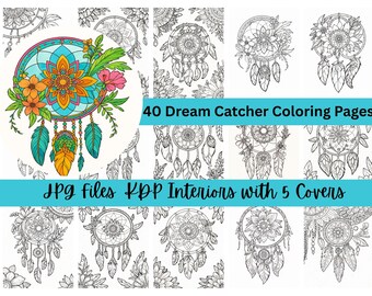 Dream Catcher Coloring Book – Printable Boho Coloring Pages | KDP-Ready, 8.5 x 11", Commercial Use