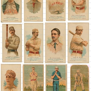 Foglio collage Carte da baseball vintage 101 Download digitale istantaneo