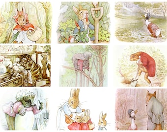 423 Beatrix Potter Images from Peter Rabbit, Squirrel Nutkin, Jemima Puddle-Duck, etc.  Instant Digital Download